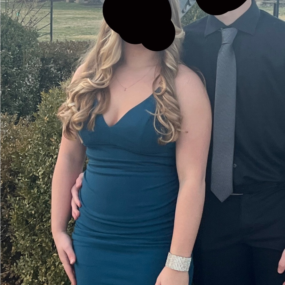 Honey and Rosie Teal Prom Dress